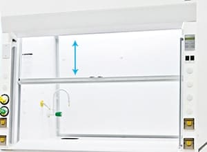 sash angled front and polycarbonate sash min - Esco Frontier® Acid Digestion Fume Hood
